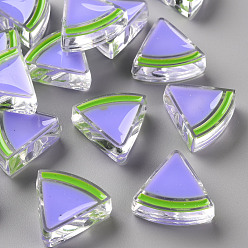 Lilac Transparent Enamel Acrylic Beads, Watermelon, Lilac, 23.5x25.5x9mm, Hole: 3.5mm