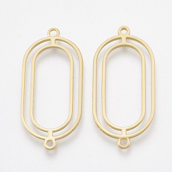 Матовый Золотой Цвет Соединители из сплава с гладкой поверхностью, овальные, матовый золотой цвет, 35x16.5x1.5 мм, отверстие : 1.6 мм