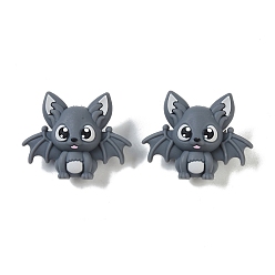 Серый Силиконовые фокусные бусины на тему Хэллоуина, 3д летучая мышь, серые, 28.5x35.5x16 мм, отверстие : 2 мм
