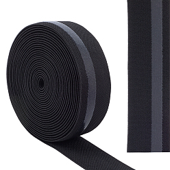 Черный 4.7 ярдов полиэстеровых нескользящих эластичных лент, силиконовый эластичный шнур с фиксатором, плоский, чёрные, 30 мм