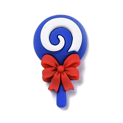 Blue Opaque Resin Cabochons, Lollypop, Blue, 42x25x8.9mm