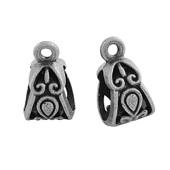 Античное Серебро Поручни из цинкового сплава в тибетском стиле, петля под залог, шарф под залог бисера, без кадмия и без свинца, античное серебро, 13.5x8x8.5 мм, отверстие : 2 мм, внутренний диаметр: 6 мм, Около 980 шт / 1000 г