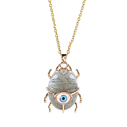 Larderite Ожерелья с подвесками из натурального лардерита, насекомые с глазом дракона, 15.75 дюйм (40 см)