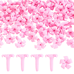 Perle rosa 50 handgefertigte Polymer Clay Perlen, Blume, Perle rosa, 21~24x21~24x25~26 mm, Bohrung: 3 mm