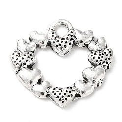 Античное Серебро Сплавочные подвески тибетского стиля, сердце, античное серебро, 20x22x2 мм, отверстие : 2.5 мм, Около 240 шт / 500 г