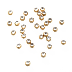 Golden Vacuum Plating 304 Stainless Steel Spacer Beads, Round, Golden, 3x2mm, Hole: 1.6mm