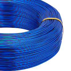 Королевский синий Круглый анодированный алюминиевый провод, для изготовления ювелирных изделий, королевский синий, 20 датчик, 0.8 мм, около 984.25 футов (300 м) / 500 г