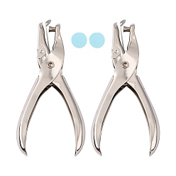 Нержавеющая Сталь Цвет Железный перфоратор на одно отверстие для крафт-бумаги, может мешочек 6 мм круглое отверстие, цвет нержавеющей стали, 128x59x14 мм