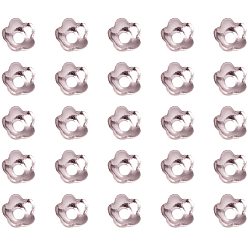Silver Cooper Bead Cap, Flower, Silver, 4mm, Hole: 1.2mm, about 650pcs/box