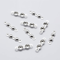 Silver 925 Sterling Silver Bead Tips Knot Covers, Silver, 15.5x4x2mm, Hole: 1mm, Inner Diameter: 3mm, about 58~70pcs/10g