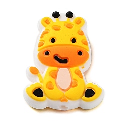 Жирафа Силиконовые фокусные шарики, изготовление ожерелий diy, жирафа, 28.5x21.5x8.5 мм, отверстие : 2 мм
