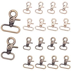 Mixed Color Alloy Swivel Lobster Claw Clasps, Swivel Snap Hook, Mixed Color, 8.2x8.2x2.7cm, 6pcs/box