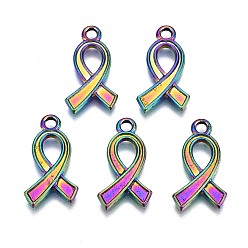 Rainbow Color Литые подвески эмали настройки, без кадмия, без никеля и без свинца, осведомленности ленты, Радуга цветов, 21.5x11.5x2 мм, отверстие : 1.5 мм