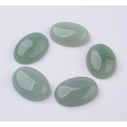 Green Aventurine Natural Green Aventurine Flat Back Cabochons, Oval, 25x18x7~7.5mm