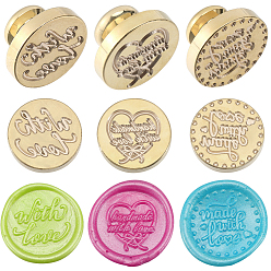 Mixed Shapes 3 шт. 3 стили позолоченная восковая печать латунная головка штампа, для сургучной печати, слово, 25x14 мм, 1 шт / стиль
