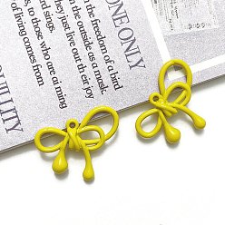 Желтый Акриловые подвески краскораспылительные, бантом, желтые, 19x21 мм