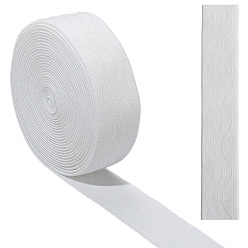 Белый 5 ярдов плоская полиэстеровая противоскользящая эластичная лента, силиконовый шнур-фиксатор для одежды, белые, 1-1/8 дюйм (30 мм)
