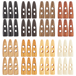 (52) Непрозрачная лаванда 48 шт. 8 цвета 2 деревянные пуговицы с отверстиями, разноцветные, 48.5x14x13 мм, отверстие : 6.5 мм, 6 шт / цвет