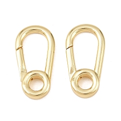 Настоящее золото 18K Латунные пружинные кольца, без кадмия и без свинца, стойки покрытие, долговечный, реальный 18 k позолоченный, 25x13x4 мм, отверстие : 5 мм