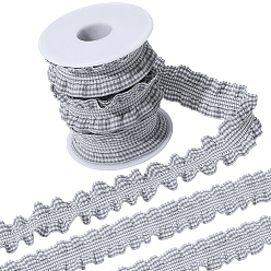 Светло-серый 10 ярдов спандексовой ленты, шотландка шаблон, с пустыми катушками из АБС-пластика, светло-серый, 1 дюйм (25 мм)
