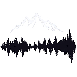 Mountain Наклейки на стену с изображением железных гор и леса, для украшения интерьера дома стены фона, 105~180x290~400x1 мм, отверстие : 3.4~3.7 мм, 2 шт / комплект