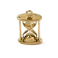Настоящее золото 18K 316 хирургические подвески из нержавеющей стали, песочные часы-талисманы, ионное покрытие (ip), реальный 18 k позолоченный, 18.5x11x5 мм, отверстие : 1.6 мм