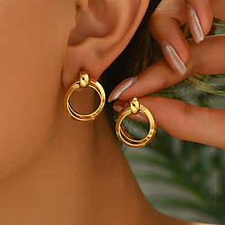 Золотой Стильные 201 геометрические серьги-гвоздики из нержавеющей стали для ежедневного ношения, золотые, 20x20 мм