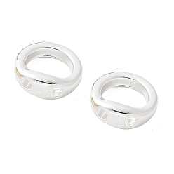 Посеребрённый Латунные кольца-шармы-соединители, браслет ожерелье конец петля провод протектор, без кадмия, без никеля и без свинца, 925 серебро покрытием, 5x1 мм, отверстие : 0.7 мм