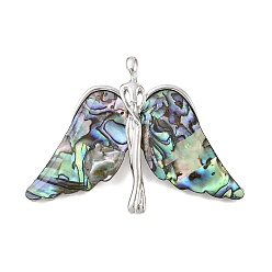 Платина Штифты-корпусы, булавки из сплава для лацканов одежды рюкзака, ангел, платина, 56x41 мм