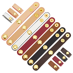 Mixed Color 7Pcs 7 Colors PU Leather Purse Shortener Adjustable Buckles, Bag Strap Shoulder Shortener, Golden, Mixed Color, 115x13x2~5mm, 1pc/color