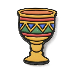 Разноцветный Силиконовые бусины, фокусные бусы, барабан, красочный, 30x21x7 мм, отверстие : 2 мм