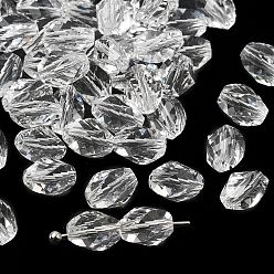 Прозрачный К 9 стекло, имитация Австрийские кристаллические шарики, класс AAA, граненые, двухконусные, прозрачные, 6x8 мм, отверстие : 0.7~0.9 мм