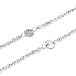 Нержавеющая Сталь Цвет Устойчивы к потускнению 304 цепи из нержавеющей стали, с 201 плоскими круглыми звеньями из нержавеющей стали, пайки, , с катушкой, цвет нержавеющей стали, плоско-круглые: 6x0.5 mm, ссылка: 2x1.5x0.5 mm, около 32.8 футов (10 м) / рулон