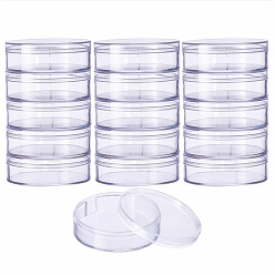 Clear Plastic Bead Containers, Seed Beads Containers, Column, Clear, 6.2x2cm, capacity: 35ml, 18pcs/box