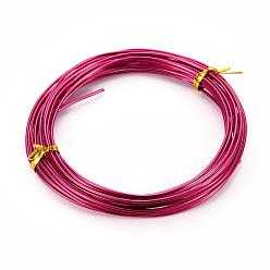 Medium Violet Red Round Aluminum Craft Wire, for Beading Jewelry Craft Making, Medium Violet Red, 15 Gauge, 1.5mm, 10m/roll(32.8 Feet/roll)
