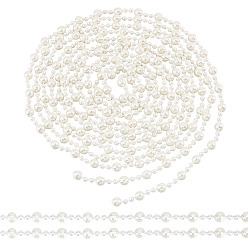(404) Непрозрачное AB Кислое яблоко 6шт. пластиковая гирлянда с бусинами, имитирующими жемчуг, отлично подходит для дверного занавеса, свадебный декор diy material, цветочный белый, 1/8 дюйм (4.5 мм), около 5.47 ярдов (5 м) / комплект