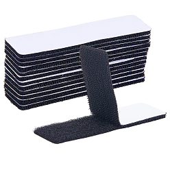 Черный 40 шт. самоклеящийся нейлон с полиэстеровыми лентами-липучками, прямоугольные, чёрные, 100x25x3.5 мм