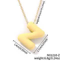 Letter Z Ожерелья с подвесками из сплава, золотые, желтые, Письмо Z, 15.75 дюйм (40 см)
