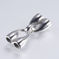 Stainless Steel Color Tarnish Resistant 304 Stainless Steel S-Hook Clasps, Stainless Steel Color, 33x14x8mm, Hole: 5mm