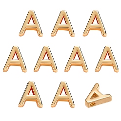 Letter A 10 шт. Латунные подвески, долговечный, золотые, буквы, letter.a, : 8.5x8x3 мм, отверстие : 0.8 мм
