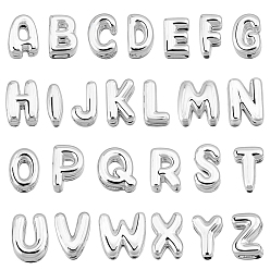 Серебро 26подвески из латуни с гальваническим покрытием, подвески с буквой az~z, без кадмия и без свинца, долговечный, серебряные, 6~8x3~7x4~5 мм, отверстие : 2~3 мм