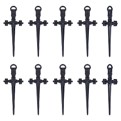 Electrophoresis Black 30 подвеска из сплава, меч, электрофорез черный, 34.5x13.5x2 мм, отверстие : 2.5x1.5 мм