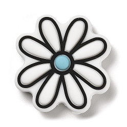 Цветок Силиконовые фокусные шарики, изготовление ожерелий diy, цветок, 30x29x7.5 мм, отверстие : 2.5 мм