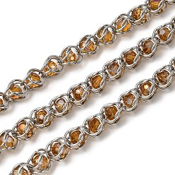 Золотистый 304 Цепи из нержавеющей стали и стекла, несварные, с катушкой, золотые, 10x8x8 мм