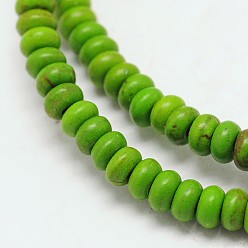 Цвет Оливы Окрашенная синтетическая бирюзовая прядь из бисера, оливковый, 6x4 мм, отверстие : 1 мм, о 87шт / srtand, 15 дюйм