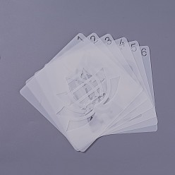 White Kids Cartoon Plastic Hollow Drawing Stencil, Reusable Drawing Template For Kids DIY Scrapbooking, School Projects, White, 13x13x0.03cm, about 6pcs/set