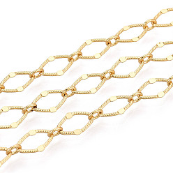Золотой Латунные ромбозвенные цепи, пайки, с катушкой, золотые, 8x5x0.5 мм, около 32.81 футов (10 м) / рулон