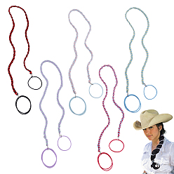 (52) Непрозрачная лаванда 5 шт. 5 цвета нейлоновые резинки для волос парики, аксессуары для волос для женщин и девочек, разноцветные, 640~720x7~7.5 мм, внутренний диаметр: 40.5 мм, 1 шт / цвет