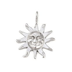 Нержавеющая Сталь Цвет 304 подвески из нержавеющей стали, очарование солнца, цвет нержавеющей стали, 27x21x3.5 мм, отверстие : 4x2.5 мм