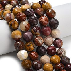 Моокаит Природные mookaite бисер нитей, граненые, круглые, 12 мм, отверстие : 1.2 мм, около 32~33 шт / нитка, 14.76~15.16'' (37.5~38.5 см)